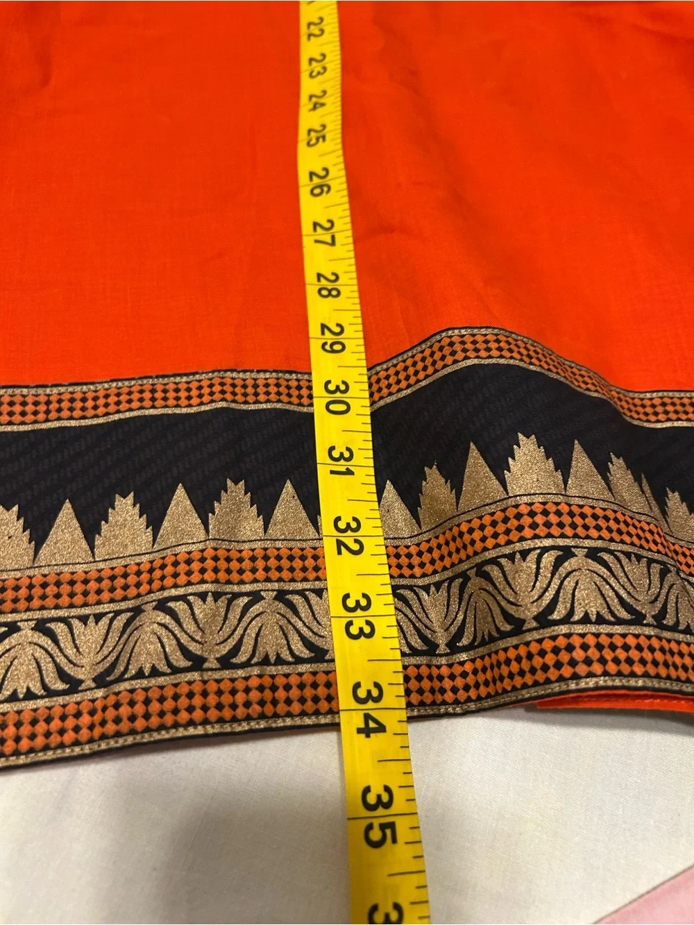 Orange Embroidered Short Sleeve Tunic - Unbranded